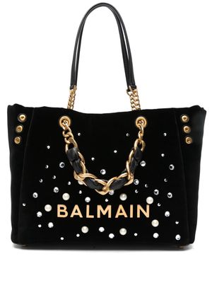 Balmain 1945 rhinestone-embellished tote bag - Black
