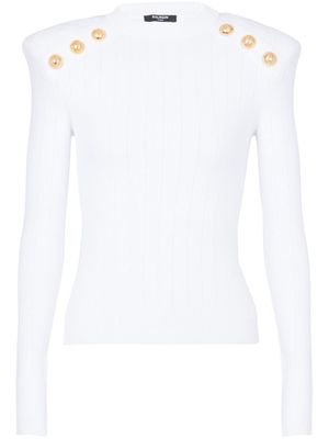 Balmain 6-Buttons knit jumper - White
