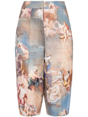 Balmain abstract-print high-waisted shorts - Multicolour