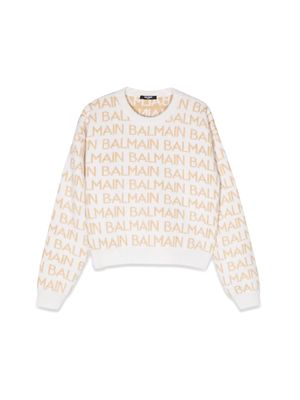 Balmain Allover Logo Crewneck Sweater