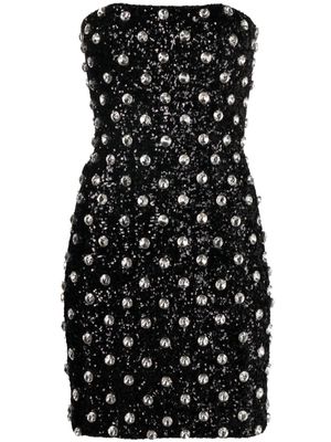 Balmain appliqué-detail bustier-style minidress - Black