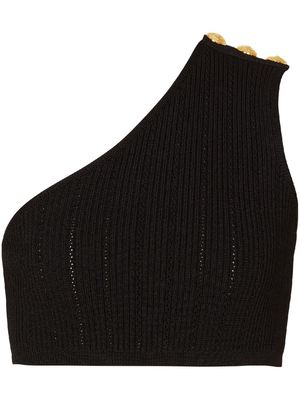 Balmain asymmetric knit top - Black
