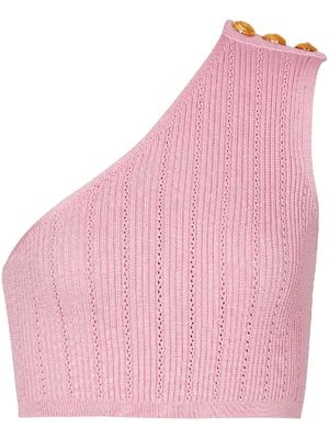 Balmain asymmetric knit top - Pink