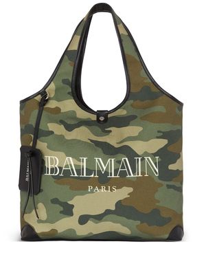 Balmain B-Army camouflage-print tote bag - Brown