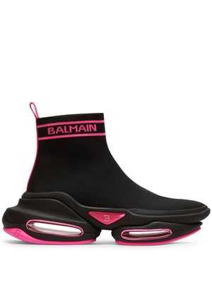 Balmain B-Bold high-top mesh sneakers - Black