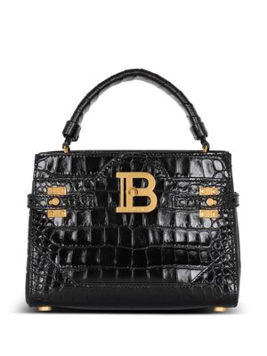 Balmain B-Buzz 22 crocodile-embossed tote bag - Black