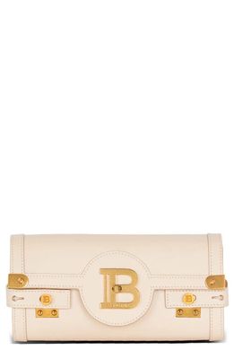 Balmain B-Buzz 23 Convertible Leather Clutch in Ivory