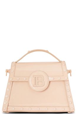Balmain B-Buzz Dynasty Patent Leather Top Handle Bag in 0Dx Nude/Pink