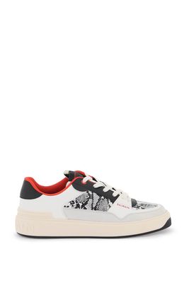 Balmain B-court Flip Sneakers In Python Effect Leather