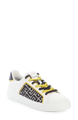 Balmain B-Court Monogram Low Top Sneaker in Gog White Multi