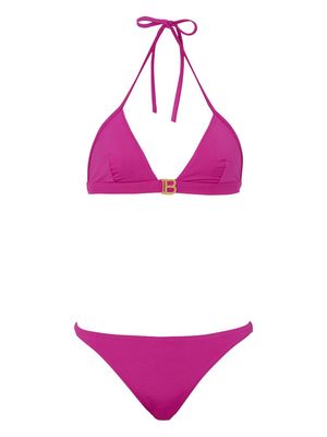 Balmain B-plaque triangle bikini set - Pink