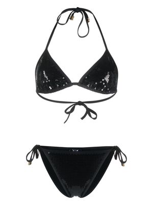 Balmain B sequinned triangle bikini - Black