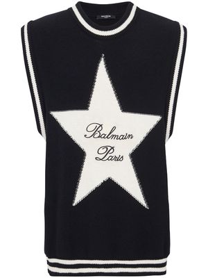 Balmain Balmain Signature Star sleeveless jumper - Black