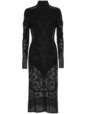Balmain Baroque fine-knit midi dress - Black
