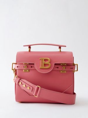 Balmain - Bbuzz Leather Shoulder Bag - Womens - Pink