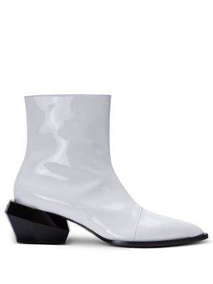 Balmain Billy patent-leather ankle boots - White
