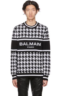 Balmain Black Houndstooth Sweater
