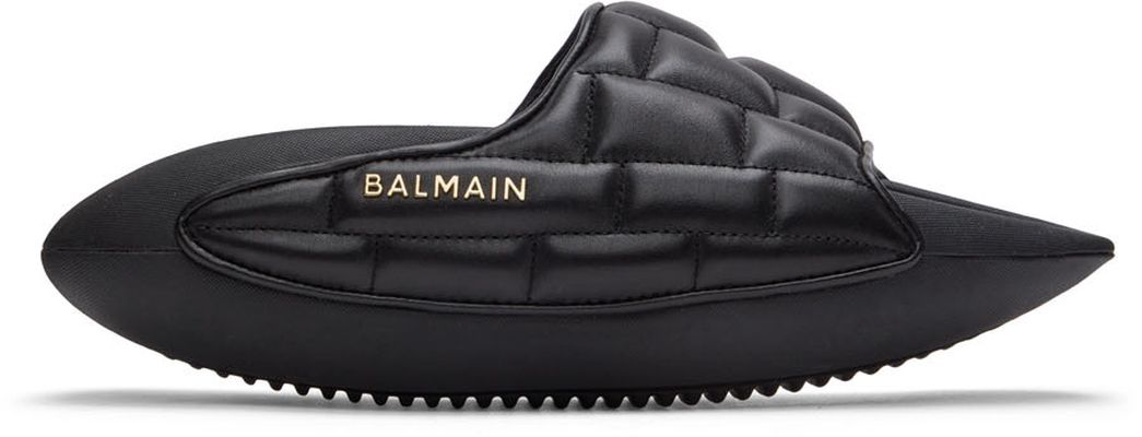Balmain Black Quilted B-IT Sandals