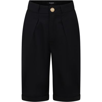 Balmain Black Shorts For Boy