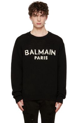 Balmain Black Wool Sweater