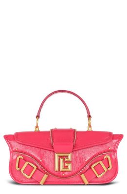 Balmain Blaze Leather Convertible Top Handle Bag in Rose