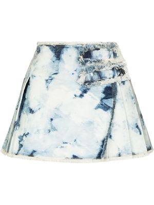 Balmain bleached denim miniskirt - Blue