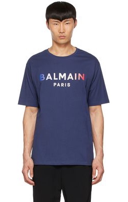 Balmain Blue Cotton T-Shirt
