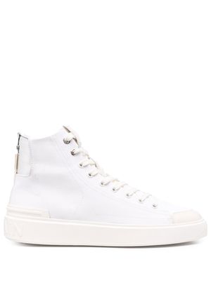 Balmain branded high-top sneakers - White