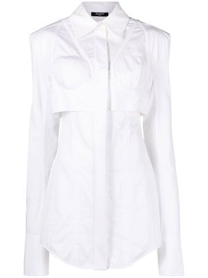 Balmain bustier-cut poplin shirt - White