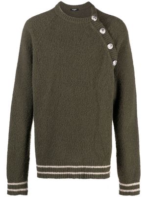 Balmain button-detail knitted jumper - Green