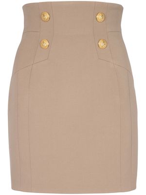 Balmain button-detail pencil skirt - Neutrals