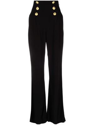 Balmain button-embellished high-rise trousers - Black