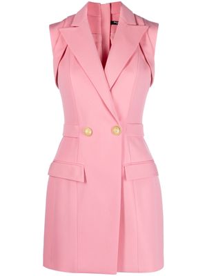 Balmain button-embellished tailored dress - Pink