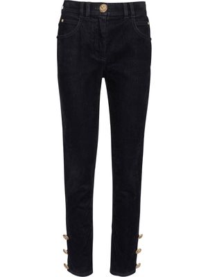 Balmain button-embossed skinny jeans - Black