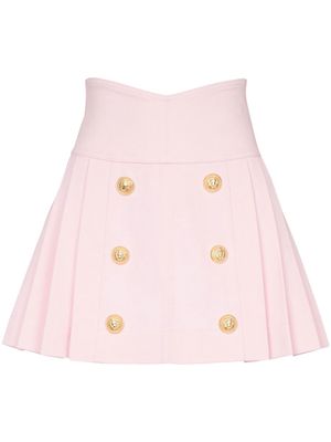 Balmain button-front denim miniskirt - Pink