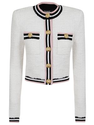 Balmain Buttoned Rnd Collar Maze Monogram Jacket