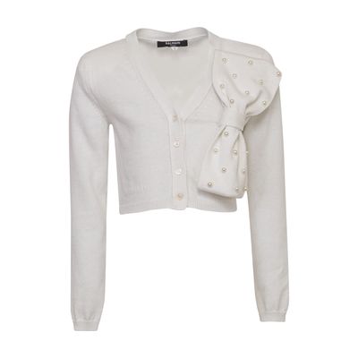 Balmain Cardigan Con Fiocco