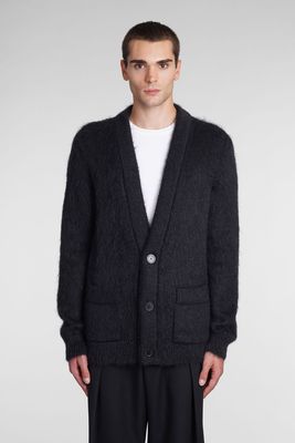 Balmain Cardigan In Black Mohair