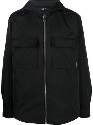 Balmain cargo hooded lightweight jacket - Black