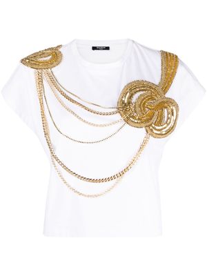 Balmain chain-detail T-shirt - White