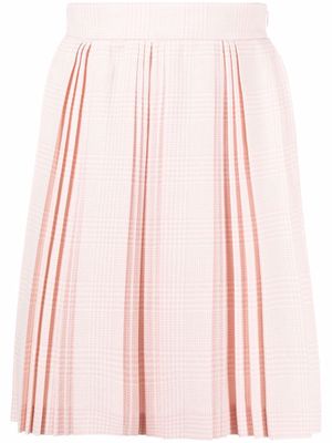 Balmain check-print pleated skirt - Pink