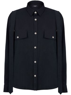 Balmain chest flap-pocket detail shirt - Black