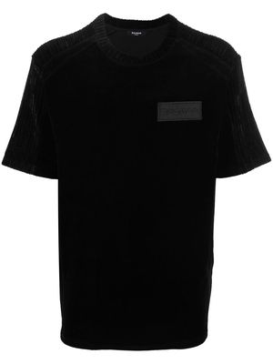Balmain chest logo-patch detail T-shirt - Black