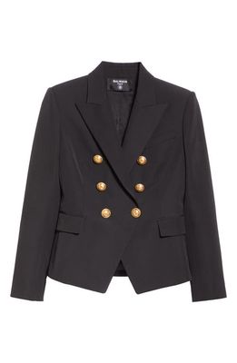 Balmain Classic Six-Button Grain de Poudre Jacket in Black