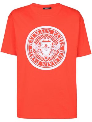 Balmain Coin cotton T-shirt - Red