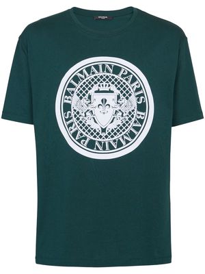 Balmain Coin Flock organic-cotton T-shirt - Green