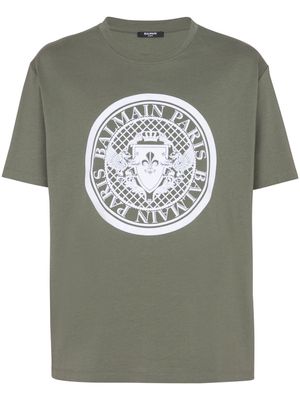 Balmain Coin-print cotton T-shirt - Green