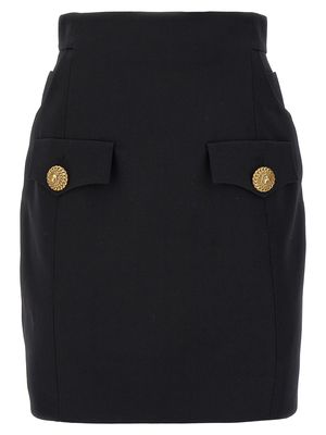 Balmain Contrast Button Mini Skirt