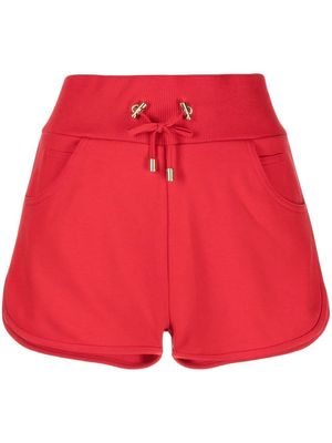 Balmain contrast-pocket drawstring shorts - Red