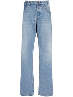 Balmain contrast-pocket wide-leg jeans - Blue